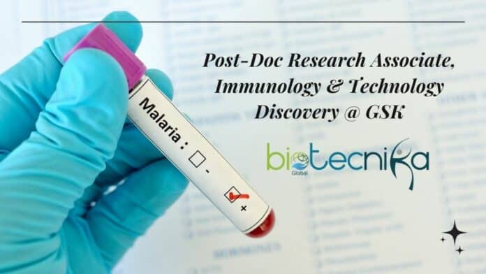 Post-Doc Research Associate, Immunology & Technology Discovery @ GSK