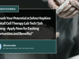 Johns Hopkins Hospital Cell Therapy Lab Tech Job Opening - Apply Now